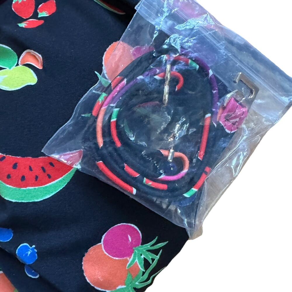 NEW Kate Spade Women’s Bandeau One-Piece Swimsuit Black Fruit Print SMALL - Picture 7 of 11